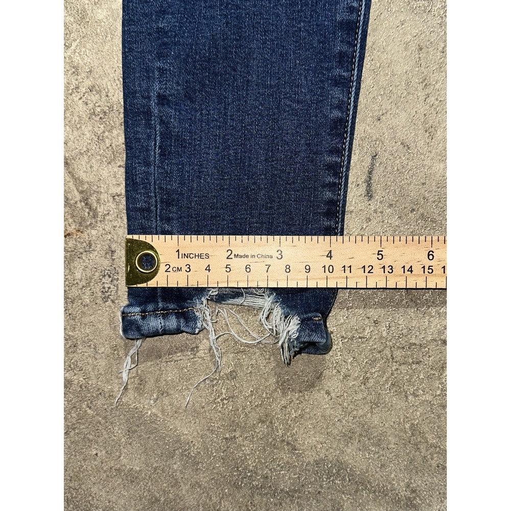 American Eagle Womens Size 0 Low Rise Stretch Distressed Denim‎ Jeggings Blue - Picture 8 of 11
